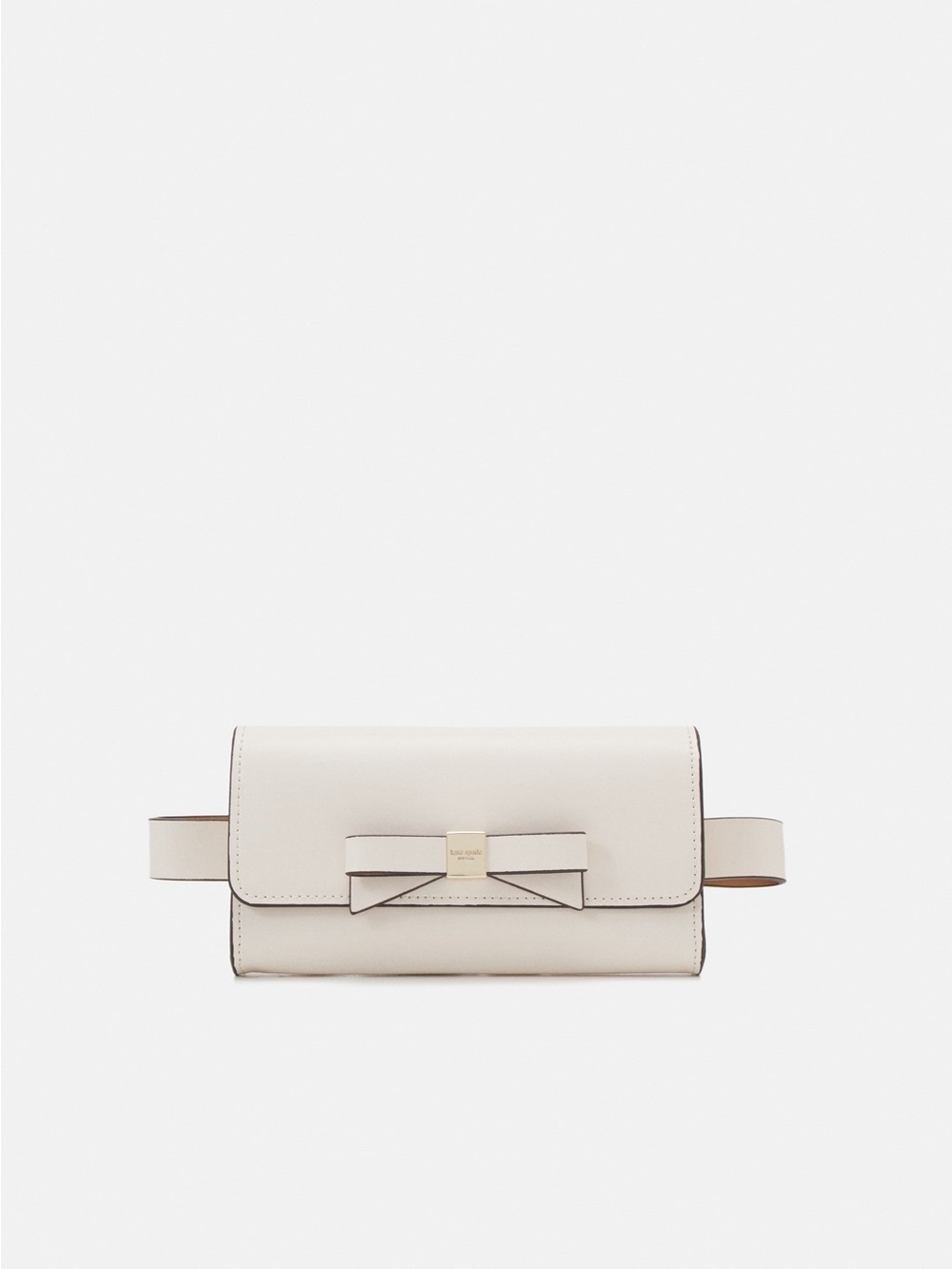 kate spade Cream Bow-Accent Leather Mini Belt Bag